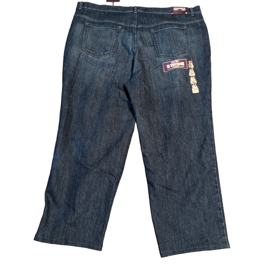 GLORIA VANDERBILT Amanda Dark Rinse Distessed Ankle Jeans Plus Size 22W NEW - Picture 2 of 11